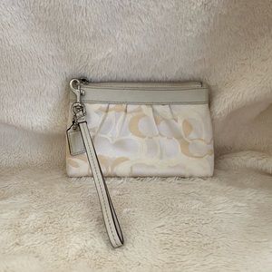 Classic Coach Wristlet w/ Leather Details